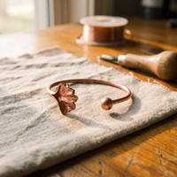 Coast Shell Motif Copper Cuff Bracelet
