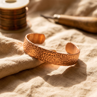Moon Hammered Ridge Copper Cuff Bracelet