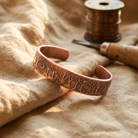 Orchard Engraved Floral Copper Cuff Bracelet