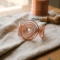 Twirl Double Spiral Copper Cuff Bracelet