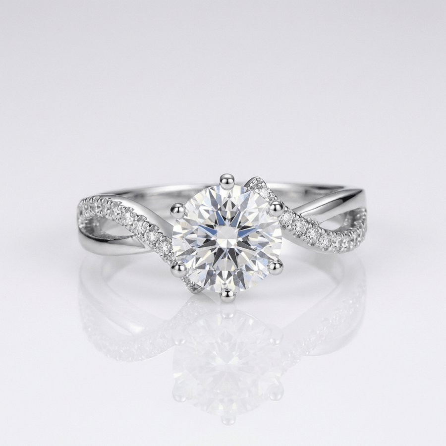 ROUND ZIRCONIA SILVER INFINITY RING