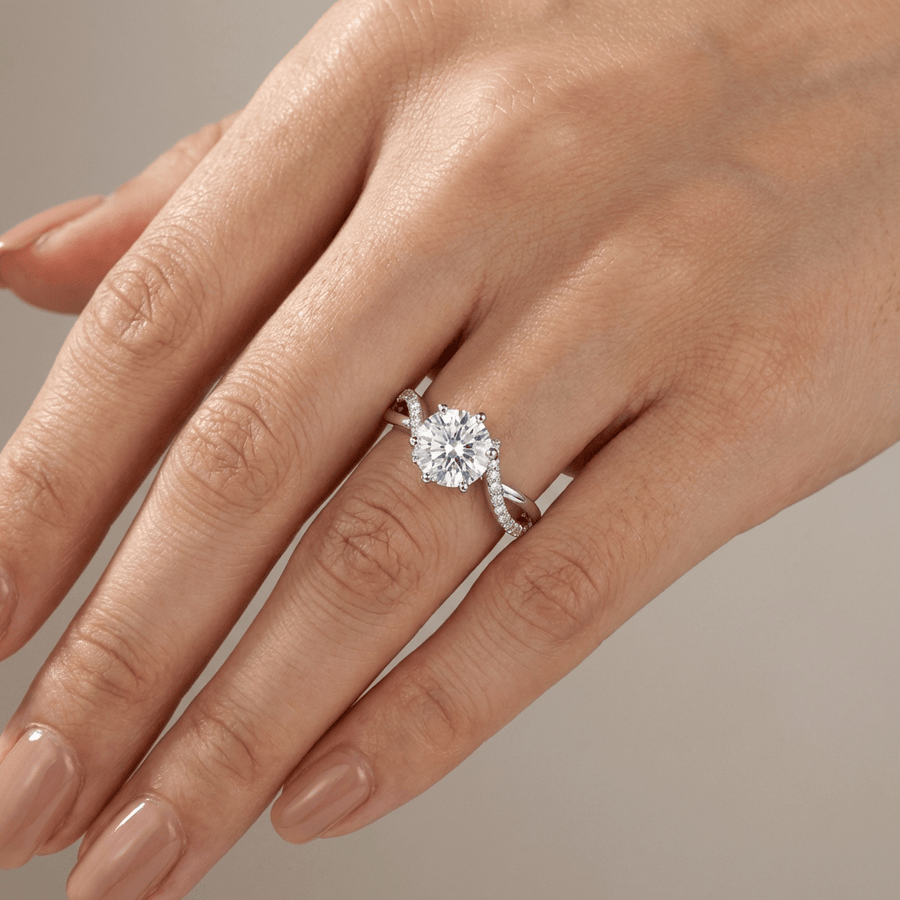 ROUND ZIRCONIA SILVER INFINITY RING