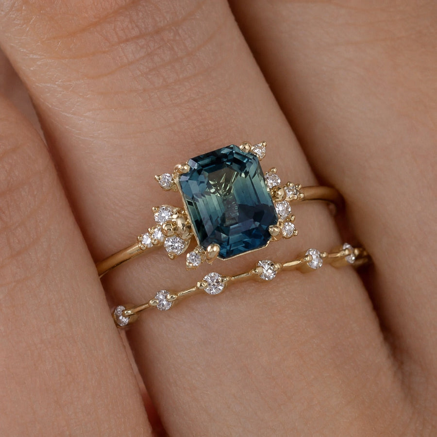 Crystal Blue Shine Ring Set