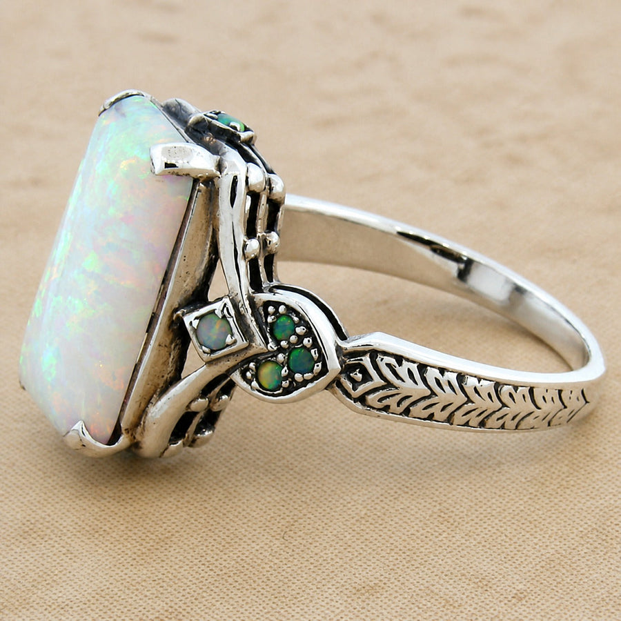Antiqued Court Gem Ring