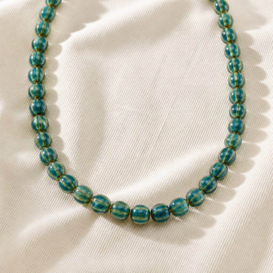 Trendy Pumpkin Beads Necklace